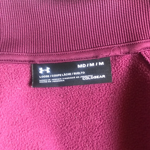 Under Armour ColdGear Women’s Medium Full Zip Fleece Jacket Mock Neck Red - Picture 13 of 16